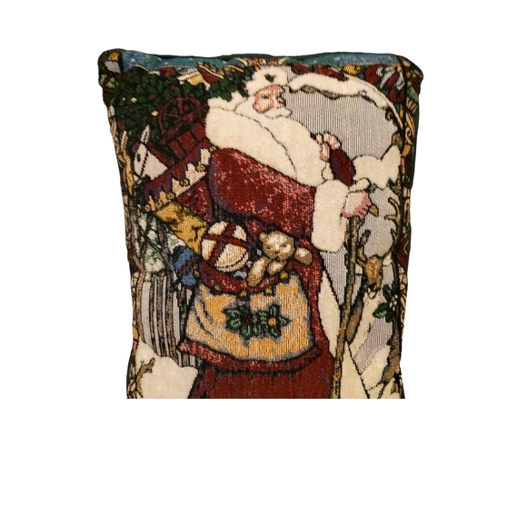 Vintage Santa Claus Decorative Tapestry Pillow - Picture 5 of 5